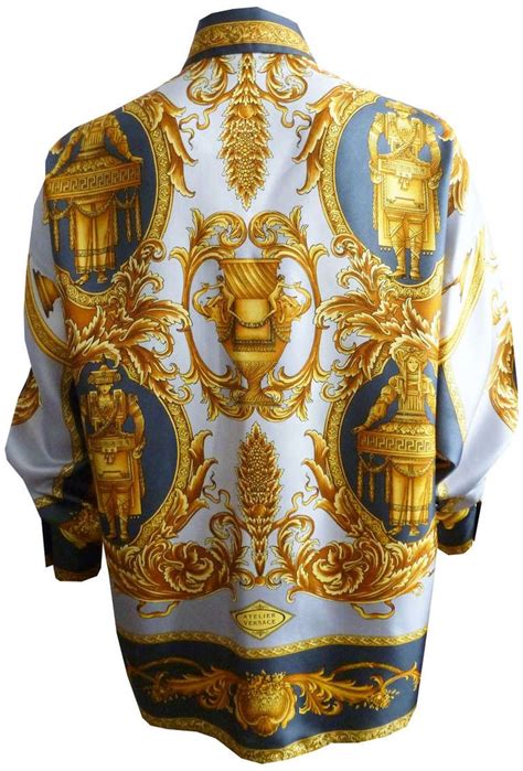 versace blouse heren blauw|Versace blouse vintage.